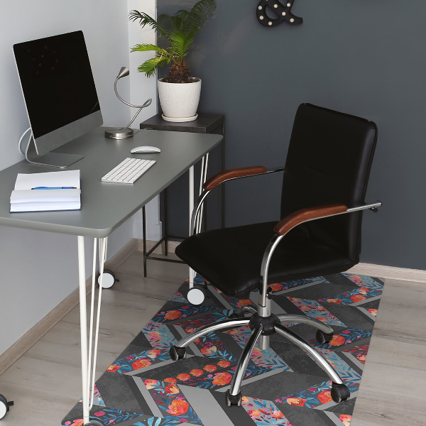 Alfombra para silla de escritorio Flores con espiga