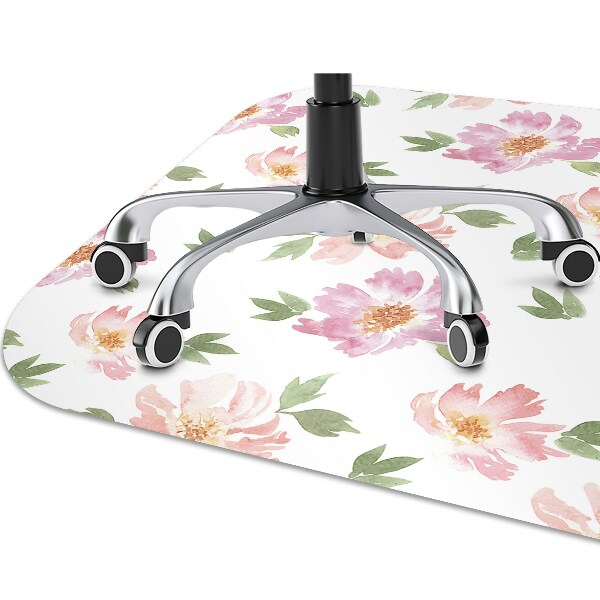 Alfombra para silla de escritorio Flores de acuarela