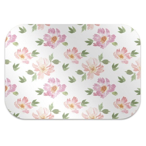 Alfombra para silla de escritorio Flores de acuarela
