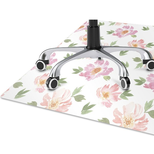 Alfombra para silla de escritorio Flores de acuarela