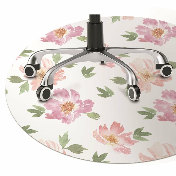 Alfombra para silla de escritorio Flores de acuarela