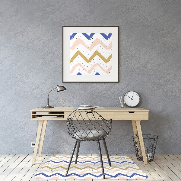Alfombrilla para silla de escritorio Zigzags pintados