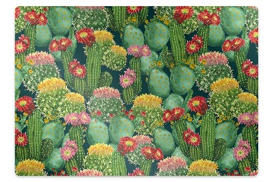 Alfombra silla ordenador Cactus con flores