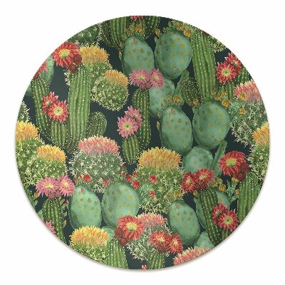 Alfombra silla ordenador Cactus con flores