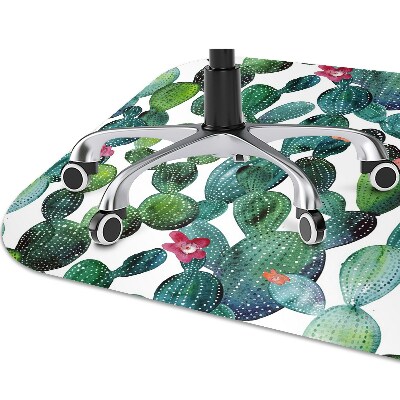 Alfombra para silla de escritorio Cactus con flores