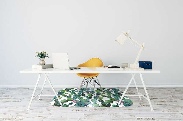 Alfombra para silla de escritorio Cactus con flores