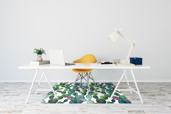 Alfombra para silla de escritorio Cactus con flores