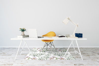 Alfombra para silla de escritorio Orquídeas rosadas