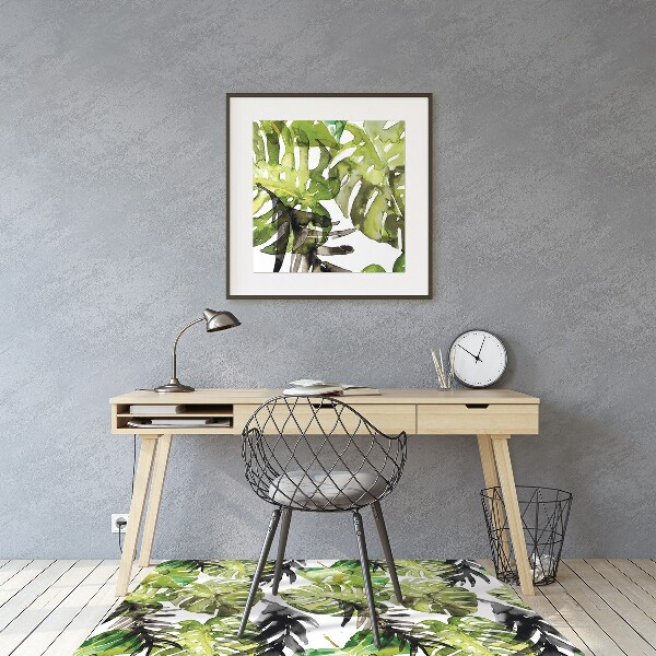 Alfombrilla para silla de escritorio Hojas de acuarela