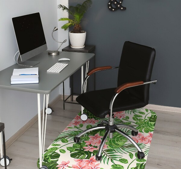 Alfombra silla escritorio Flores de hawaii