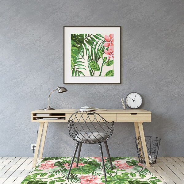 Alfombra silla escritorio Flores de hawaii