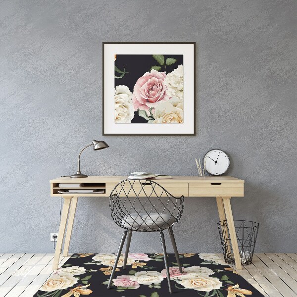 Alfombra silla ordenador Rosas vintage