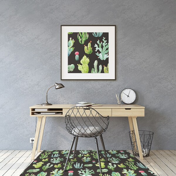 Alfombra silla ordenador Pequeños cactus