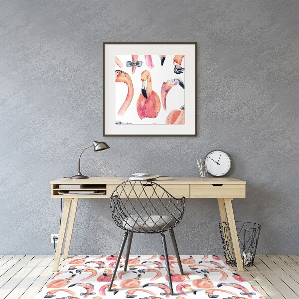 Alfombrilla para silla de escritorio Flamencos locos