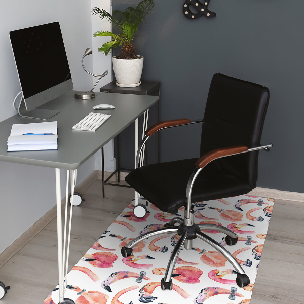 Alfombrilla para silla de escritorio Flamencos locos