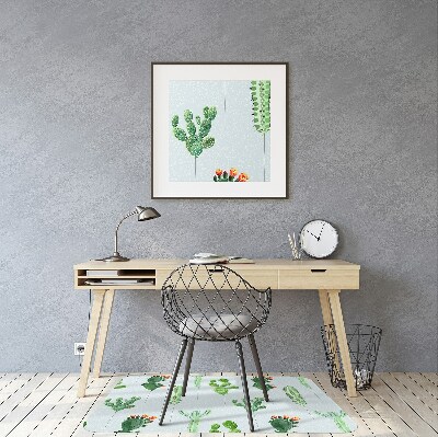 Alfombra para silla de escritorio Cactus