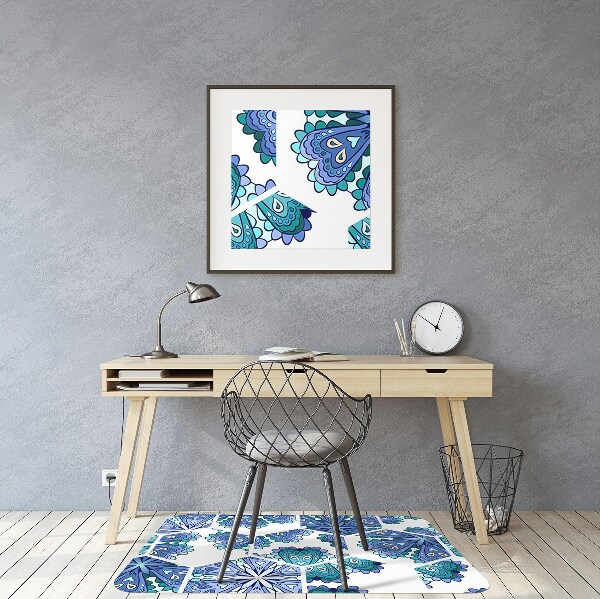 Alfombra silla escritorio Flores hexagonales