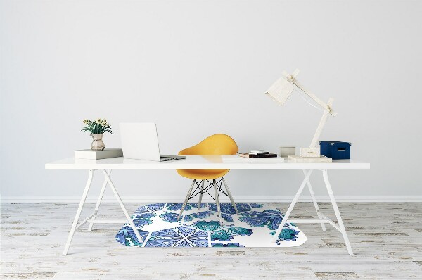 Alfombra silla escritorio Flores hexagonales
