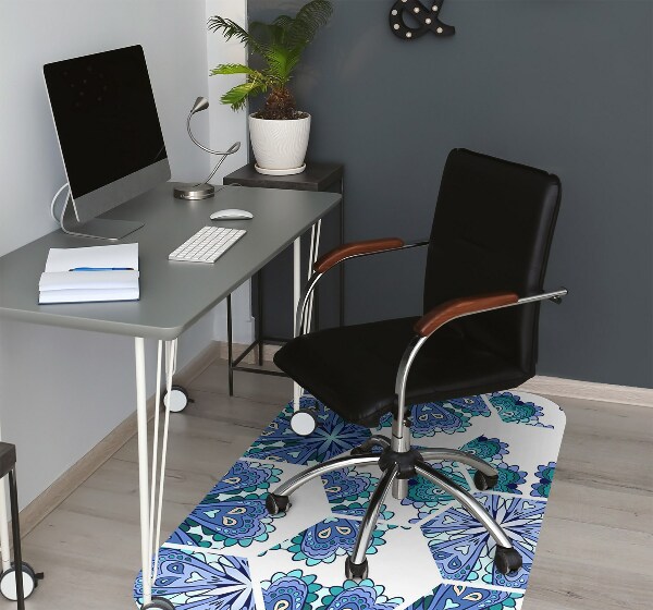 Alfombra silla escritorio Flores hexagonales
