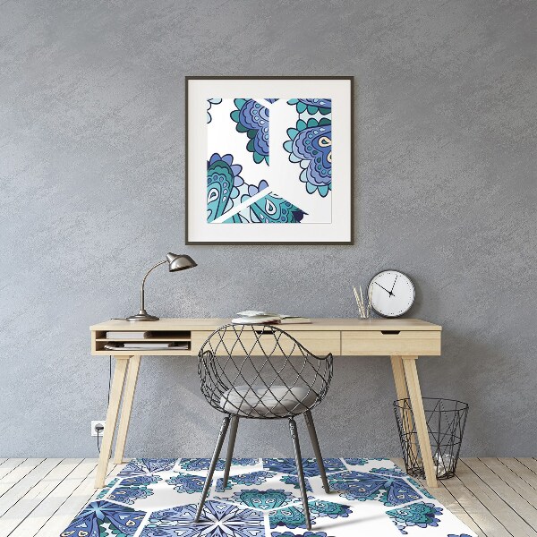 Alfombra silla escritorio Flores hexagonales