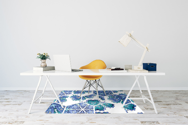 Alfombra silla escritorio Flores hexagonales