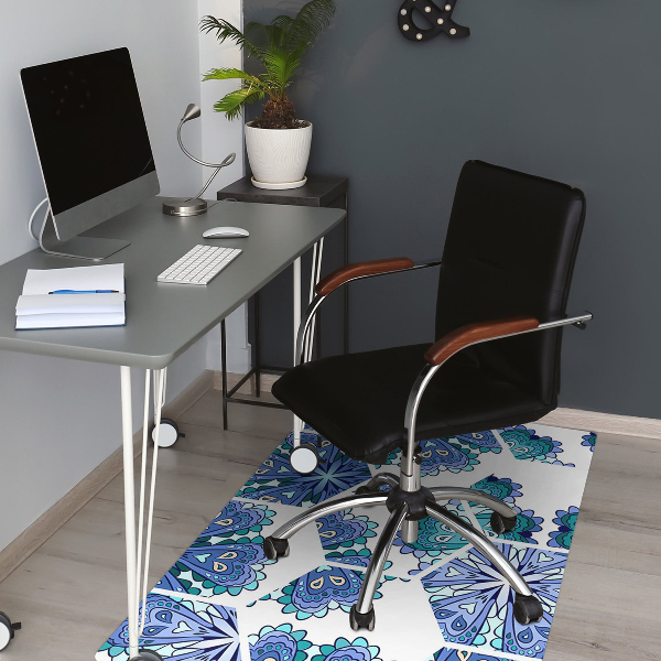 Alfombra silla escritorio Flores hexagonales