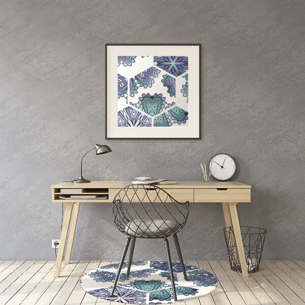 Alfombra silla escritorio Flores hexagonales