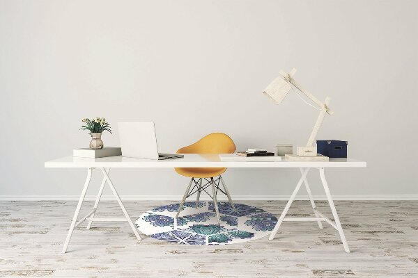Alfombra silla escritorio Flores hexagonales