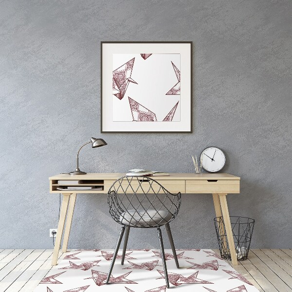 Alfombra para silla de escritorio Pájaros de origami