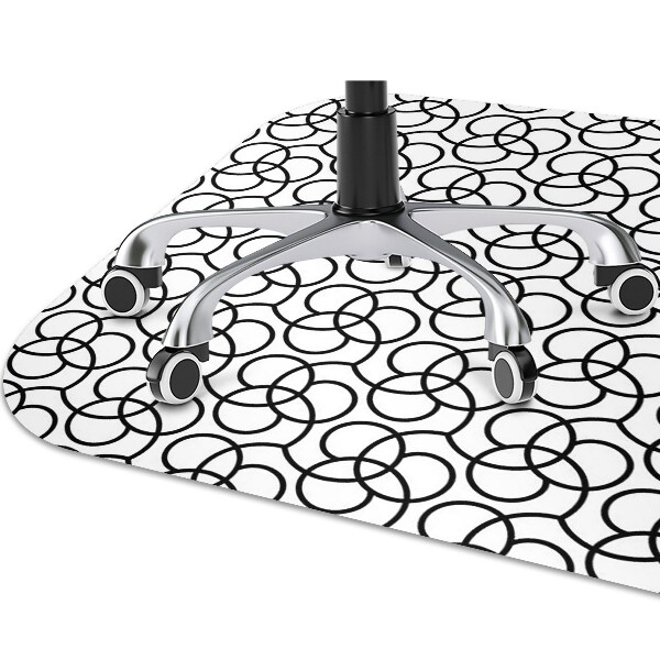 Alfombra silla ordenador Ruedas blancas y negras
