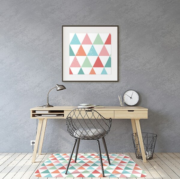 Alfombra para silla de escritorio Triángulos coloridos