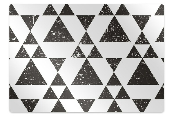 Alfombra silla ordenador Triángulos en blanco y negro