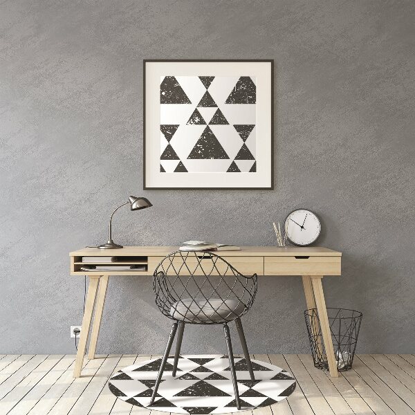 Alfombra silla ordenador Triángulos en blanco y negro
