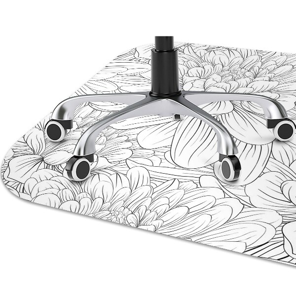 Alfombra para silla de escritorio Flores bocetadas