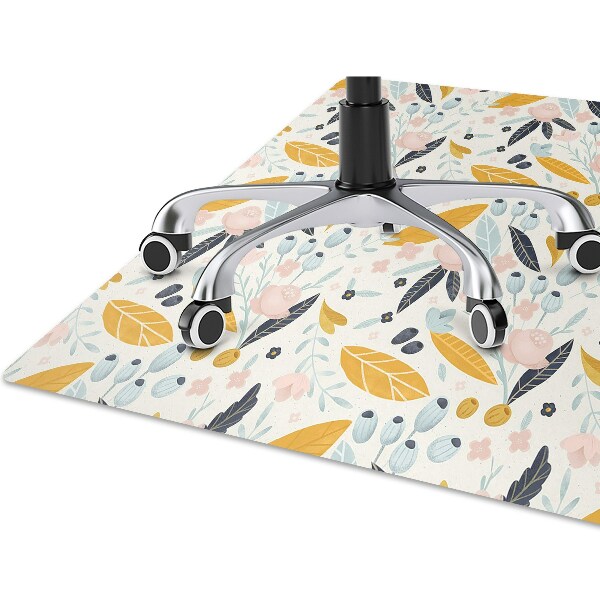 Alfombra silla ordenador Hojas pastel