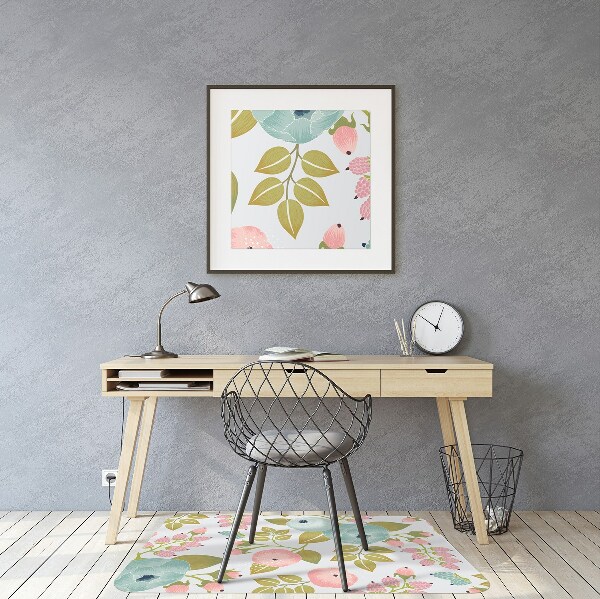 Alfombra para silla de escritorio Flores de primavera