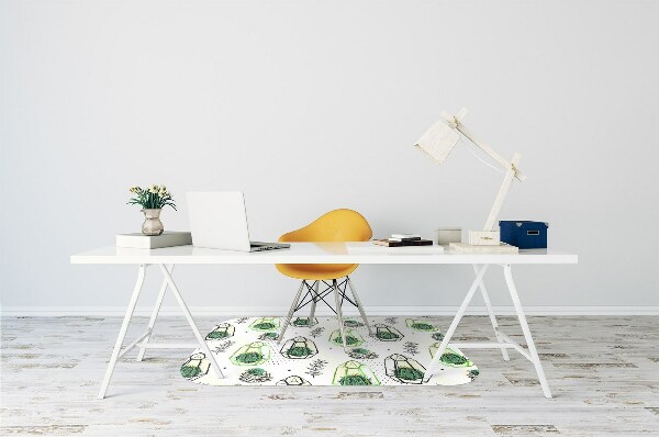 Alfombra protectora suelo para silla Cactus en los sólidos