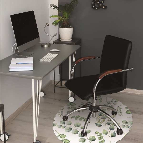 Alfombra protectora suelo para silla Eucalipto floral