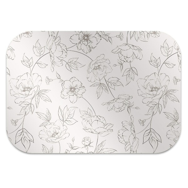 Alfombra silla ordenador Flores bocetadas