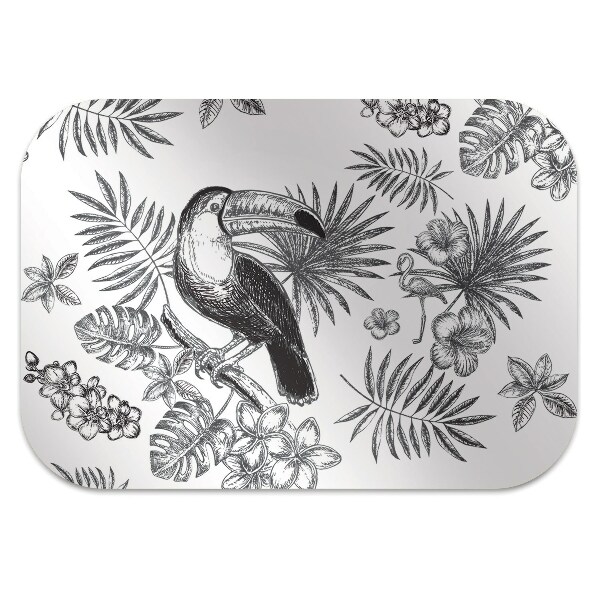 Alfombra silla ordenador Tropics en blanco y negro