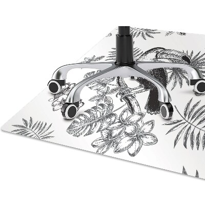 Alfombra silla ordenador Tropics en blanco y negro