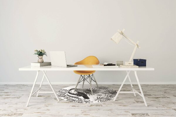 Alfombra silla ordenador Tropics en blanco y negro