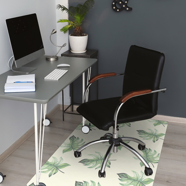 Alfombra silla ordenador Hojas tropicales