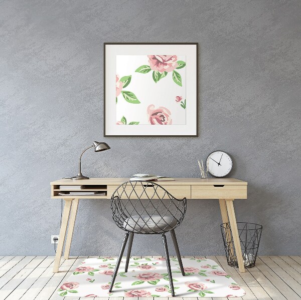 Alfombrilla para silla de escritorio Flores pastel