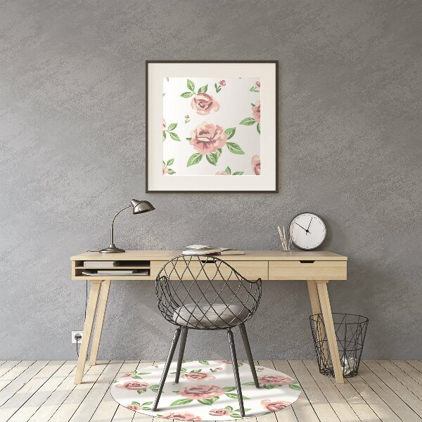 Alfombrilla para silla de escritorio Flores pastel