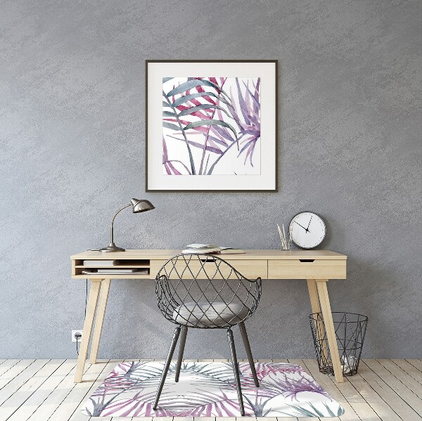 Alfombra para silla de escritorio Hojas rosadas