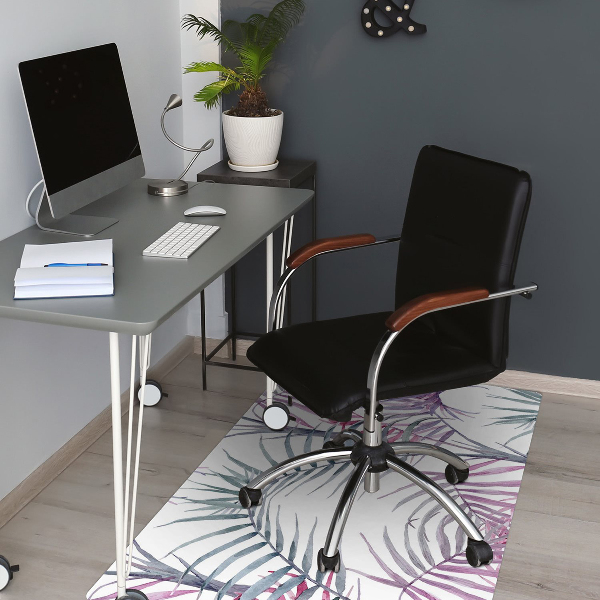 Alfombra para silla de escritorio Hojas rosadas