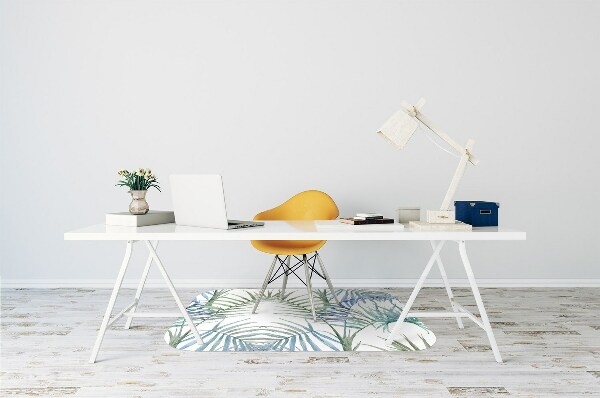 Alfombra para silla de escritorio Hojas tropicales