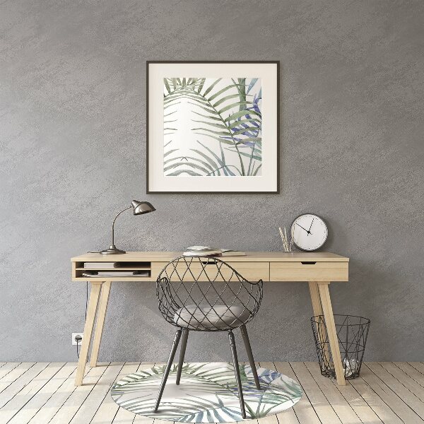 Alfombra para silla de escritorio Hojas tropicales