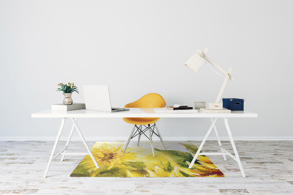 Alfombrilla para silla de escritorio Girasoles